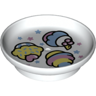 Duplo Dish with Cakes Print White