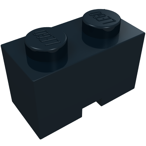 Brick Special 1 × 2 with Cable Holding Square Cutout Black