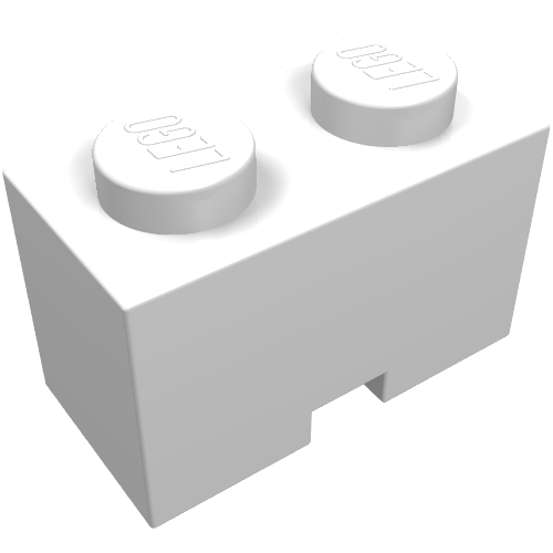 Brick Special 1 × 2 with Cable Holding Square Cutout Weiß