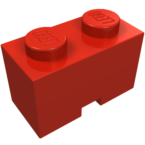 Brick Special 1 × 2 with Cable Holding Square Cutout Rot