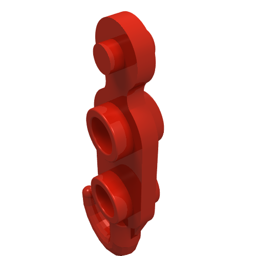 Hook, Tow Hook with 2 Studs on Both Sides Red