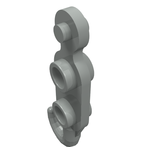 Hook, Tow Hook with 2 Studs on Both Sides Hellgrau
