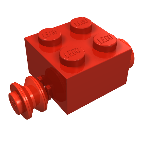 Brick Special 2 × 2 [Red Wheels for Single Tyre] Red