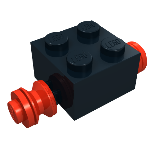 Brick Special 2 × 2 [Red Wheels for Dually Tire] Schwarz