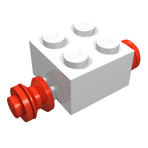 Brick Special 2 × 2 [Red Wheels for Dually Tire] White