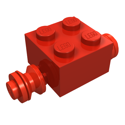 Brick Special 2 × 2 [Red Wheels for Dually Tire] Red