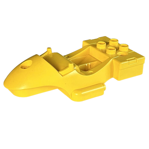 Duplo Toolo Car, Racer Body 2 × 2 Studs in Back Gelb