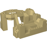 Duplo Baseplate Raised 14 × 16 × 8 with Rock Mountain Zoo Habitat, without Toolo Holes Beige