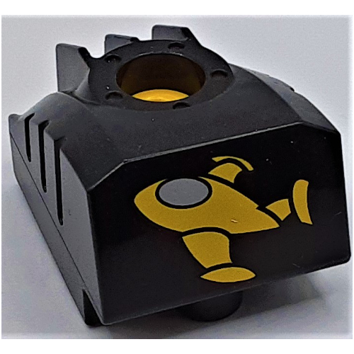 Duplo Toolo MyBot Engine Program Brick with Yellow Airplane Print Schwarz