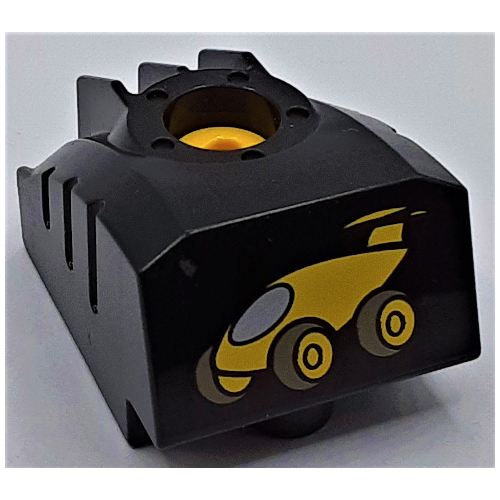 Duplo Toolo MyBot Engine Program Brick with Yellow Car Print Black
