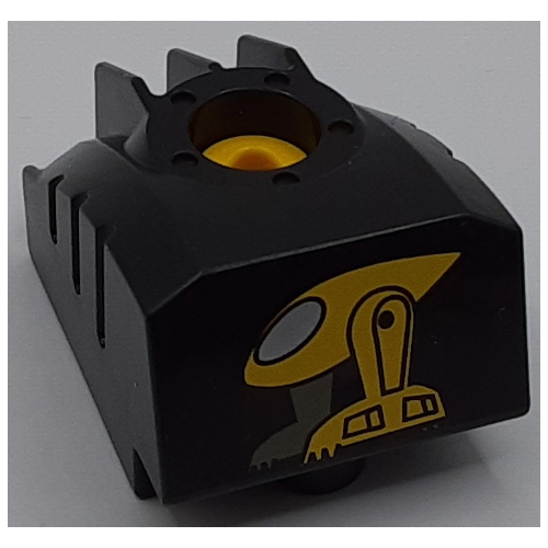 Duplo Toolo MyBot Engine Program Brick with Yellow Robot Print Schwarz