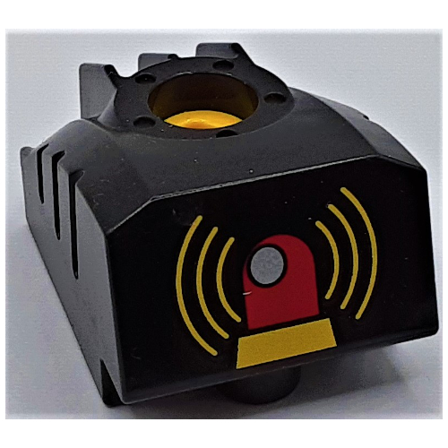 Duplo Toolo MyBot Engine Program Brick with Yellow Siren Print Schwarz