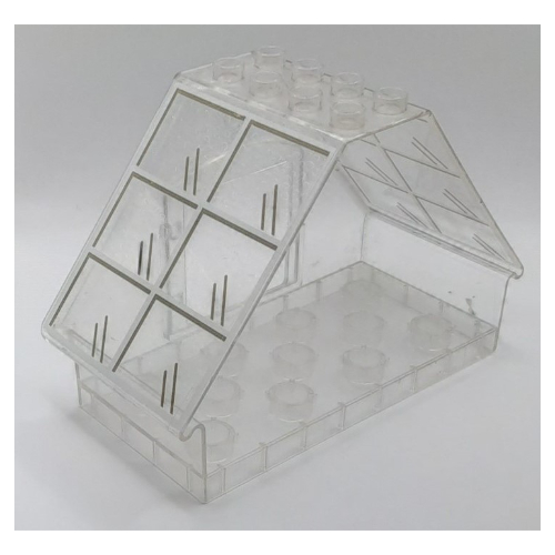 Duplo Building House 4 × 8 × 5 with Window Opening with White Windows print Transparent