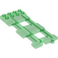 Duplo Train Track End with 2 × 4 Plate on One End Transparent-Grün