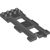 Duplo Train Track End with 2 × 4 Plate on One End Dunkelblaugrau