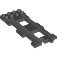 Duplo Train Track End with 2 × 4 Plate on One End Dunkelgrau