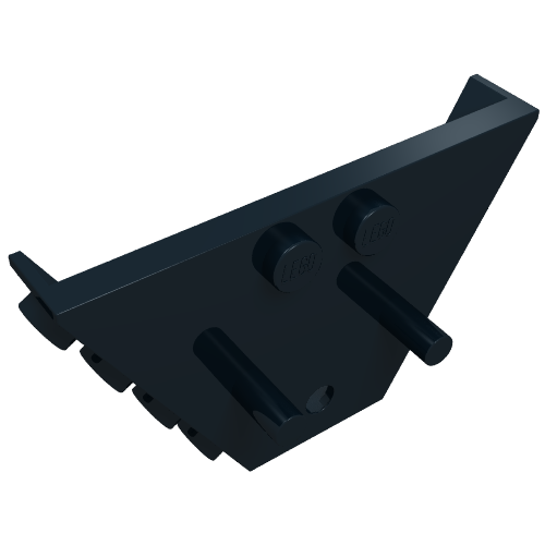 Panel, Trapezoid, Tipper End Flat with Pins, 1 × 2 Anti-studs Black