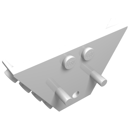 Panel, Trapezoid, Tipper End Flat with Pins, 1 × 2 Anti-studs White