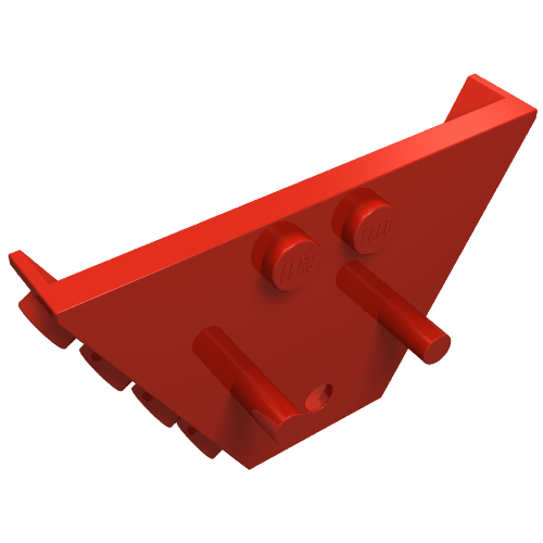 Panel, Trapezoid, Tipper End Flat with Pins, 1 × 2 Anti-studs Rot