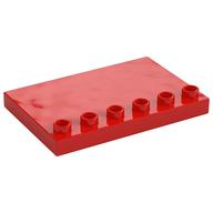 Duplo Plate Special 4 × 6 with Studs on Edge Red
