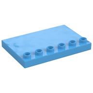 Duplo Plate Special 4 × 6 with Studs on Edge Medium Blue