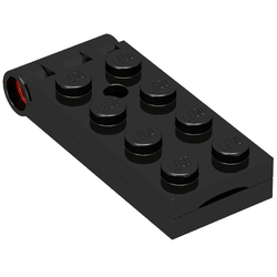 Hinge Plate 2 × 5 with Large Hole [Complete Assembly] Schwarz