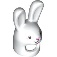 Costume / Mask, Rabbit / Bunny Ears and Nose with Face print Weiß