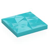 Tile 6 × 6 × 2/3, Angled Textured Surface (Ice) Medium Azure