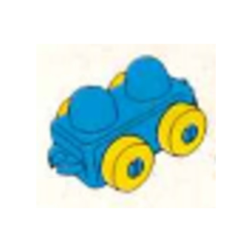 Primo Wheel Base 1 × 2 with Hitches and Yellow Wheels Blau
