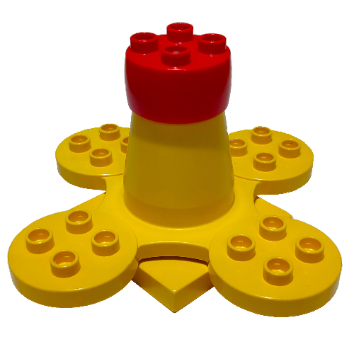 Duplo Merry-Go-Round with Red Cap and Four Seats, and 4 × 4 Base Gelb
