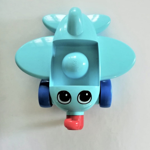 Primo Airplane, Red Propeller, Blue Wheels, with Eyes Print Sky Blue