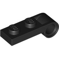 Plate Special 1 × 2 with Pin Hole On Side Black