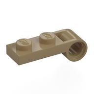 Plate Special 1 × 2 with Pin Hole On Side Dunkelbeige
