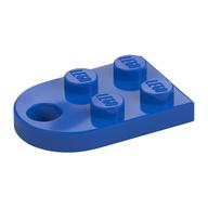 Plate Special 3 × 2 with Rounded End, Hole Blue