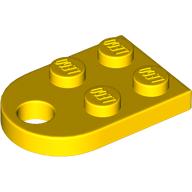 Plate Special 3 × 2 with Rounded End, Hole Yellow