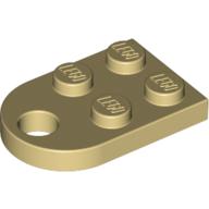 Plate Special 3 × 2 with Rounded End, Hole Tan