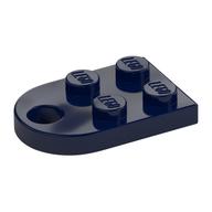 Plate Special 3 × 2 with Rounded End, Hole Dark Blue