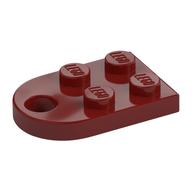 Plate Special 3 × 2 with Rounded End, Hole Dark Red