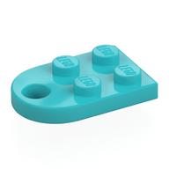 Plate Special 3 × 2 with Rounded End, Hole Medium Azure