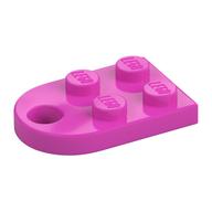 Plate Special 3 × 2 with Rounded End, Hole Dark Pink