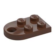 Plate Special 3 × 2 with Rounded End, Hole Brown