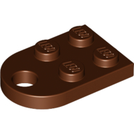 Plate Special 3 × 2 with Rounded End, Hole Reddish Brown