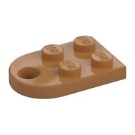 Platte speziell 3 × 2 mit abgerundet Ende, Loch Mittelnougat