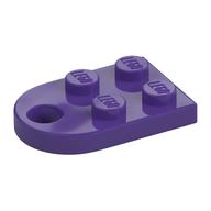 Plate Special 3 × 2 with Rounded End, Hole Dark Purple