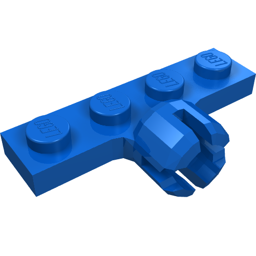 Plate Special 1 × 4 with Towball Socket, Long, 4 Slots Blau