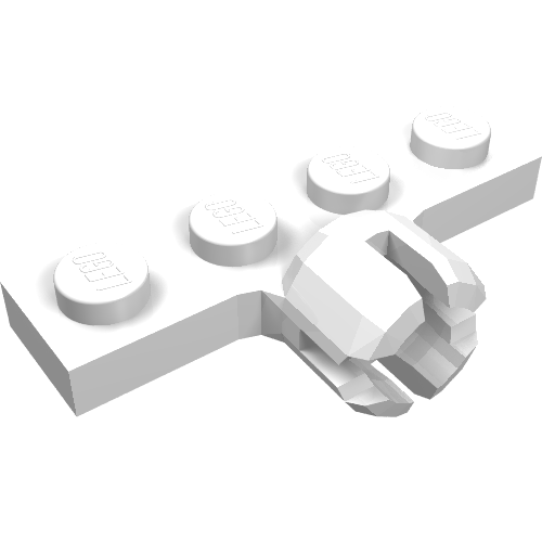 Plate Special 1 × 4 with Towball Socket, Long, 4 Slots White