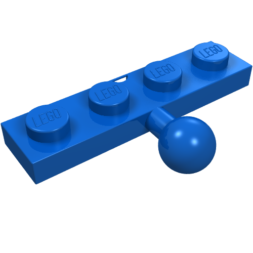 Plate Special 1 × 4 with Towball Blue