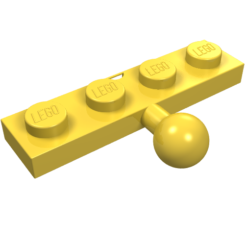 Plate Special 1 × 4 with Towball Yellow