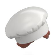 Hair and Hat, Chef, Dark Orange Hair with Bun Pattern White