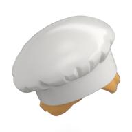 Hair and Hat, Chef, Ochre Yellow Hair with Bun Pattern White
